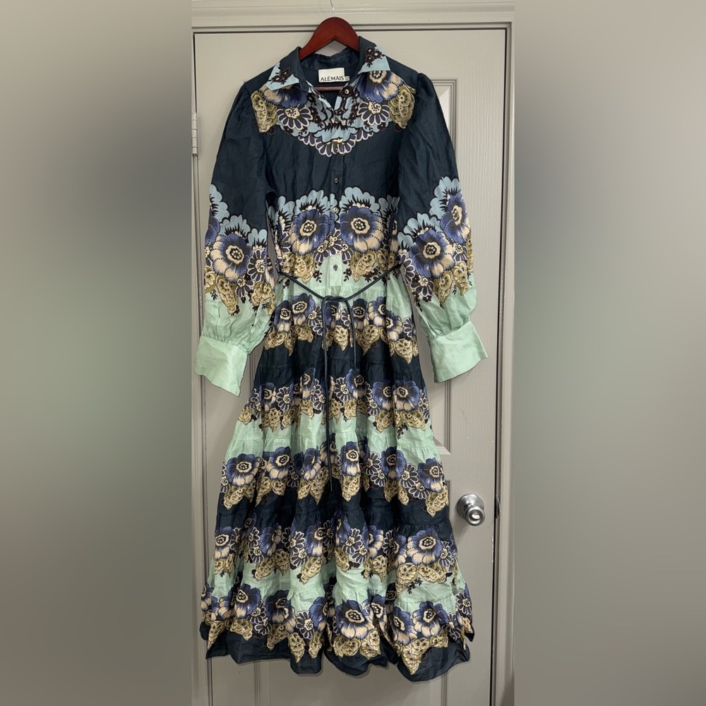 ALEMAIS Madalena Ramie Shirtdress size 6 EUC - Picture 7 of 16